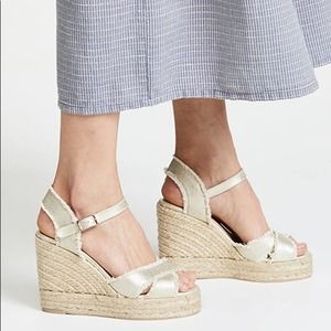 Castaner Bromelia Metallic Linen Wedge Sandal